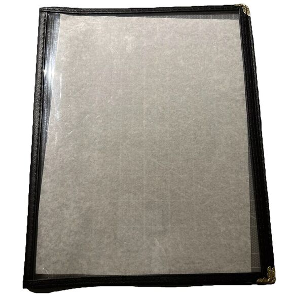 Double Fold Panels Menu Covers Black‎ 8.5 x 11" Insert 4 Page View Pack 10 New - Picture 1 of 8
